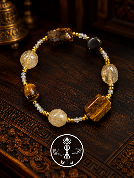 Bracciale in Occhio di Tigre e Pietre Naturali Miste