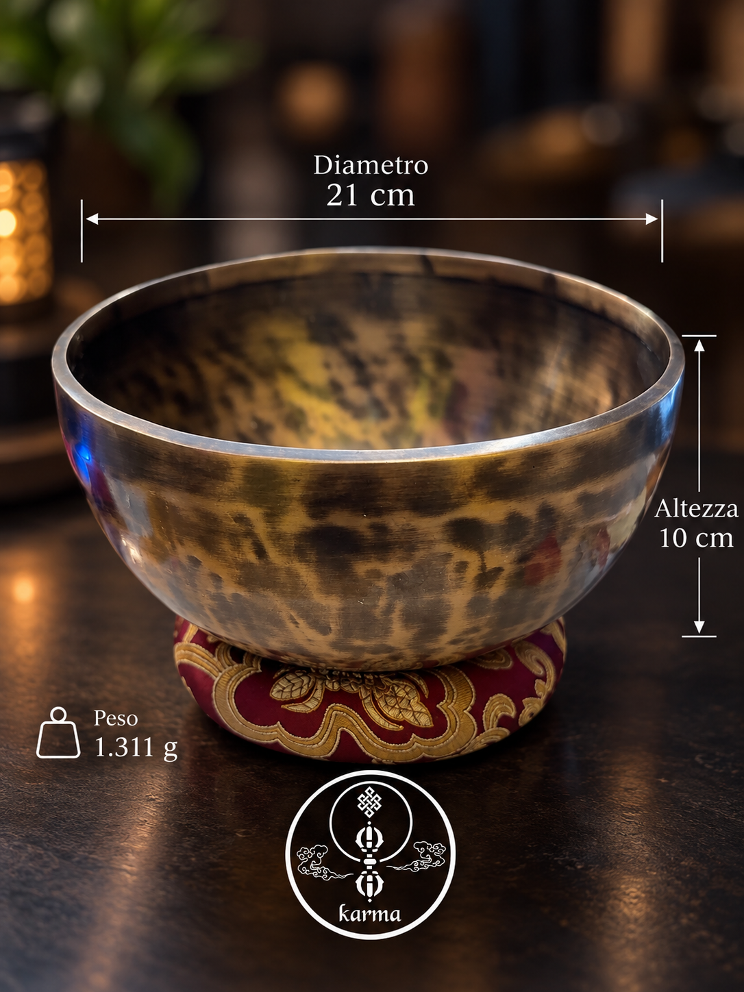Campana Tibetana Artigianale Sol♯ Circa 203,2 Hz – Chakra del Cuore (Anahata) | Battuta a Mano in Nepal