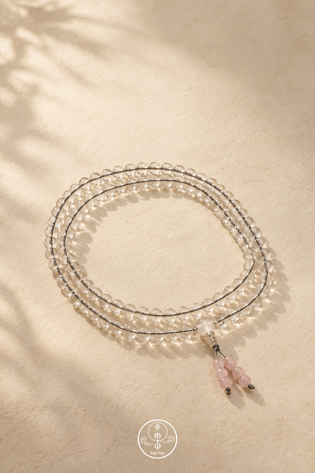 Mala in cristallo bianco – 108 grani