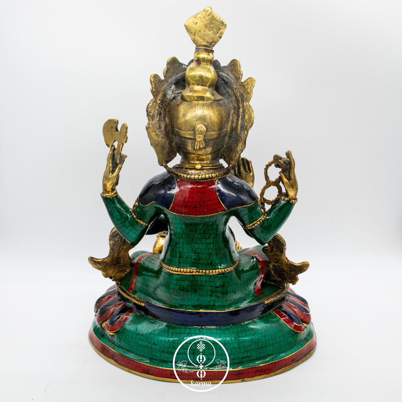 Ganesh bronzo placcato in turchese