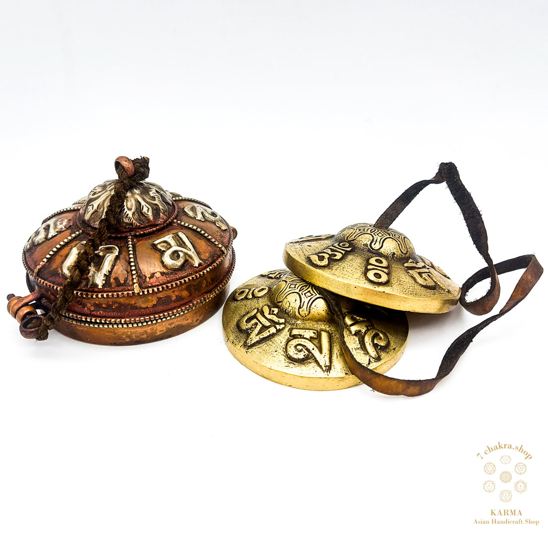 Cimbali di Bronzo con custodio in rame