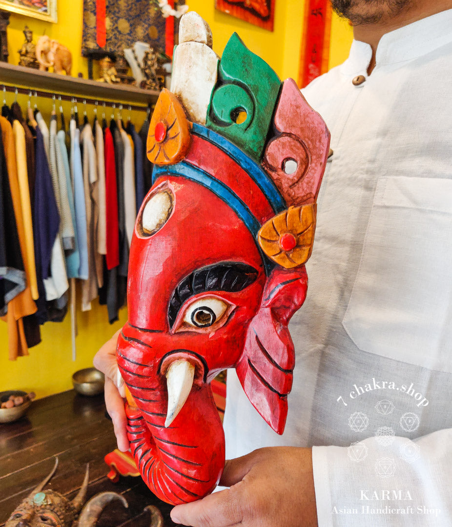 Maschera Ganesh in legno