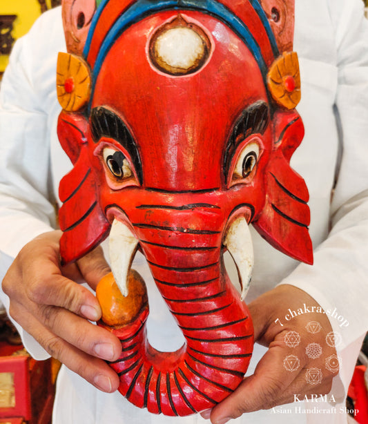 Maschera Ganesh in legno