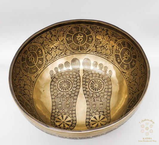 Campana Tibetana con intaglio speciale "Piedi di buddha"