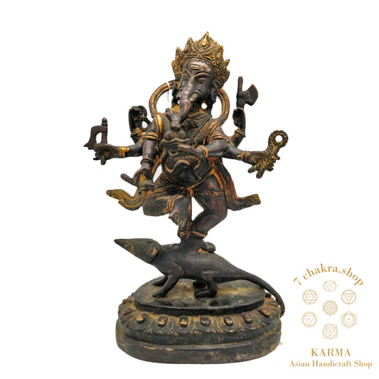 Statua Vecchia Ganesh in bronzo
