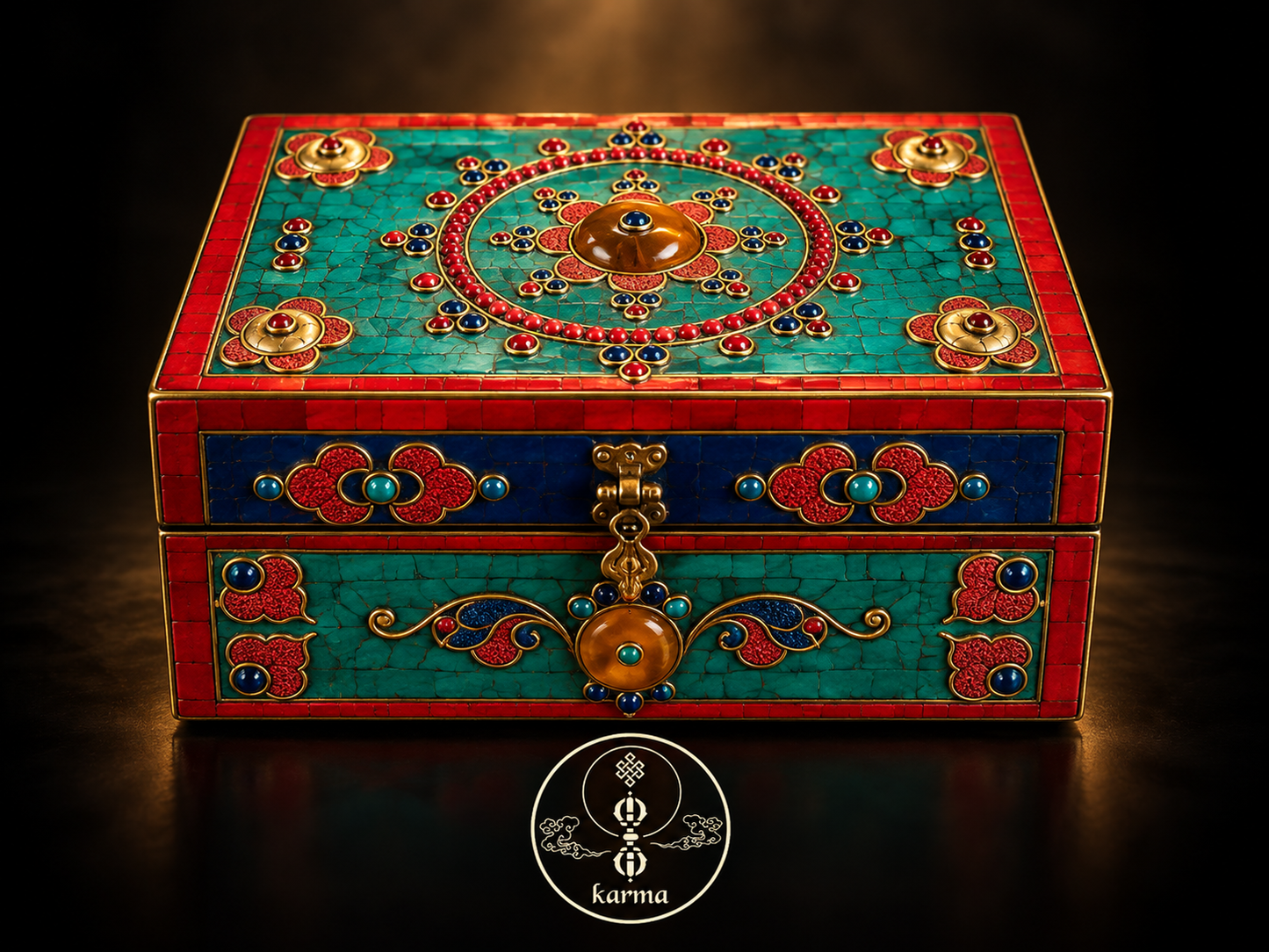 Scrigno Portagioie in Stile Tibetano, Artigianato Nepalese