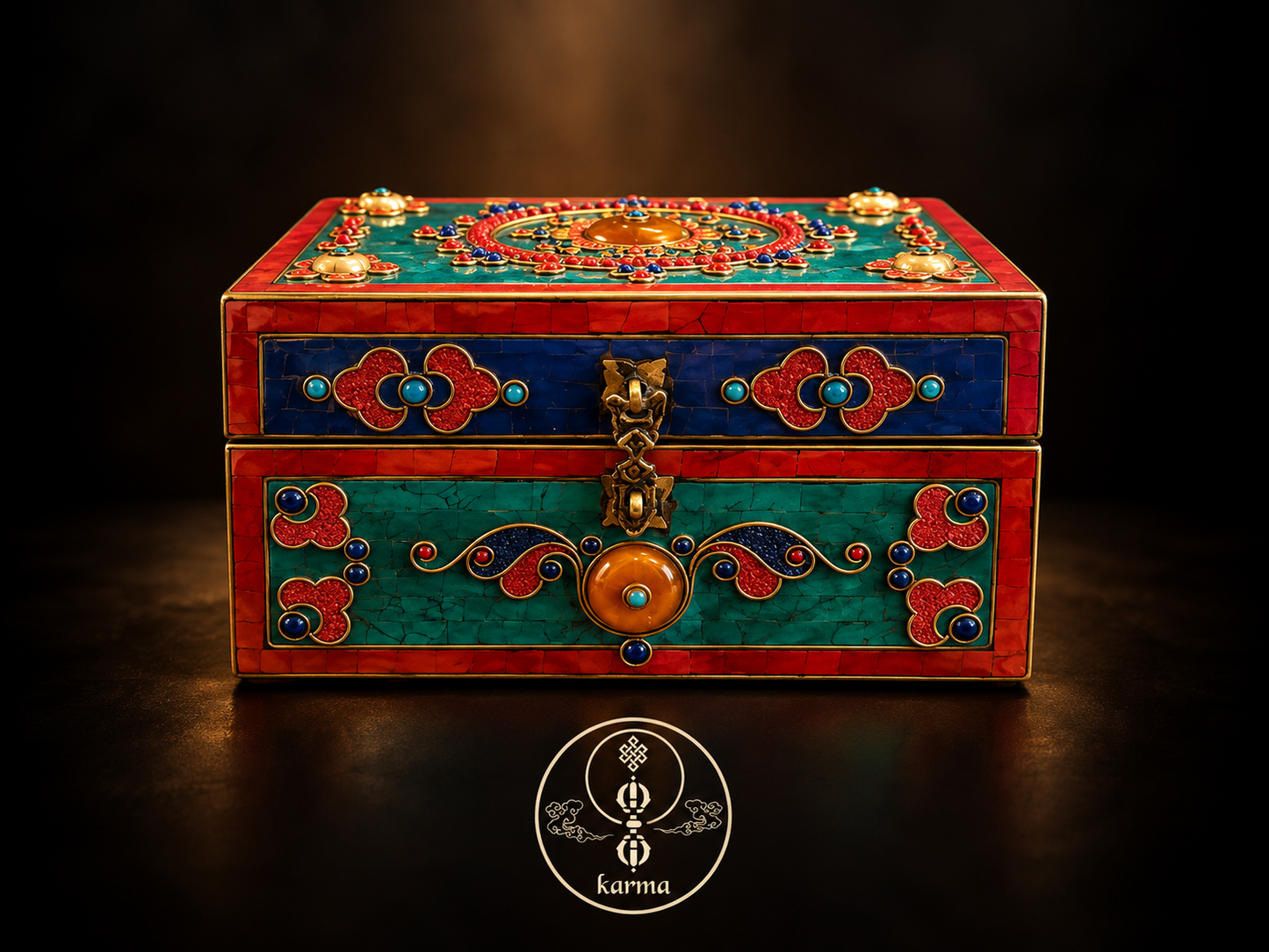 Scrigno Portagioie in Stile Tibetano, Artigianato Nepalese