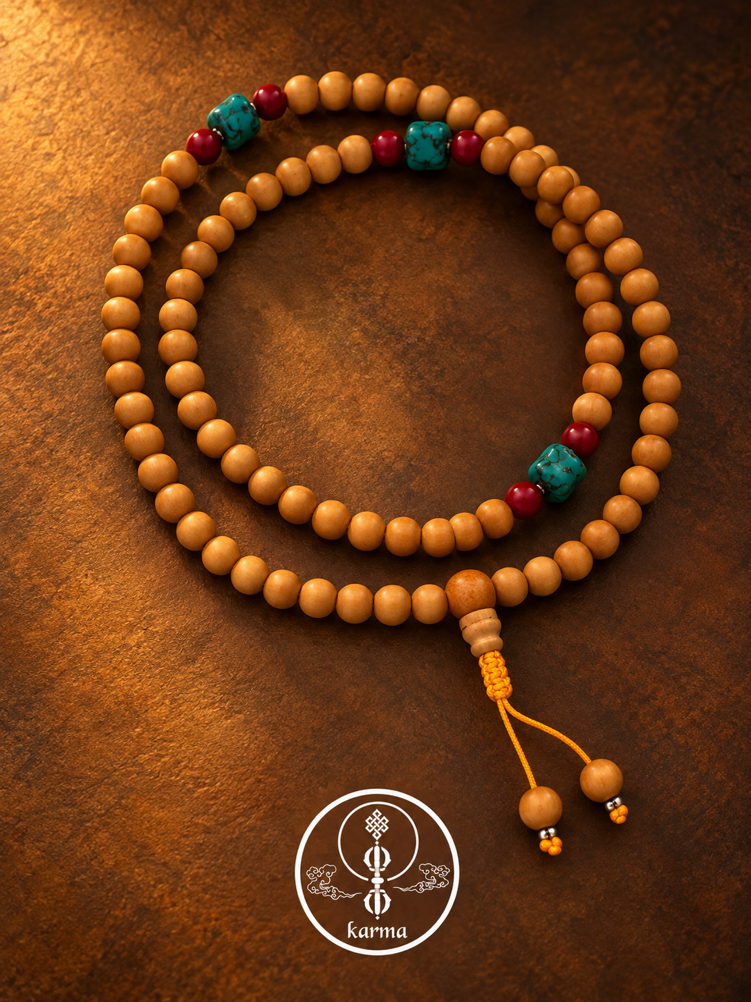 Rosario Tibetano in Legno – 108 Perle