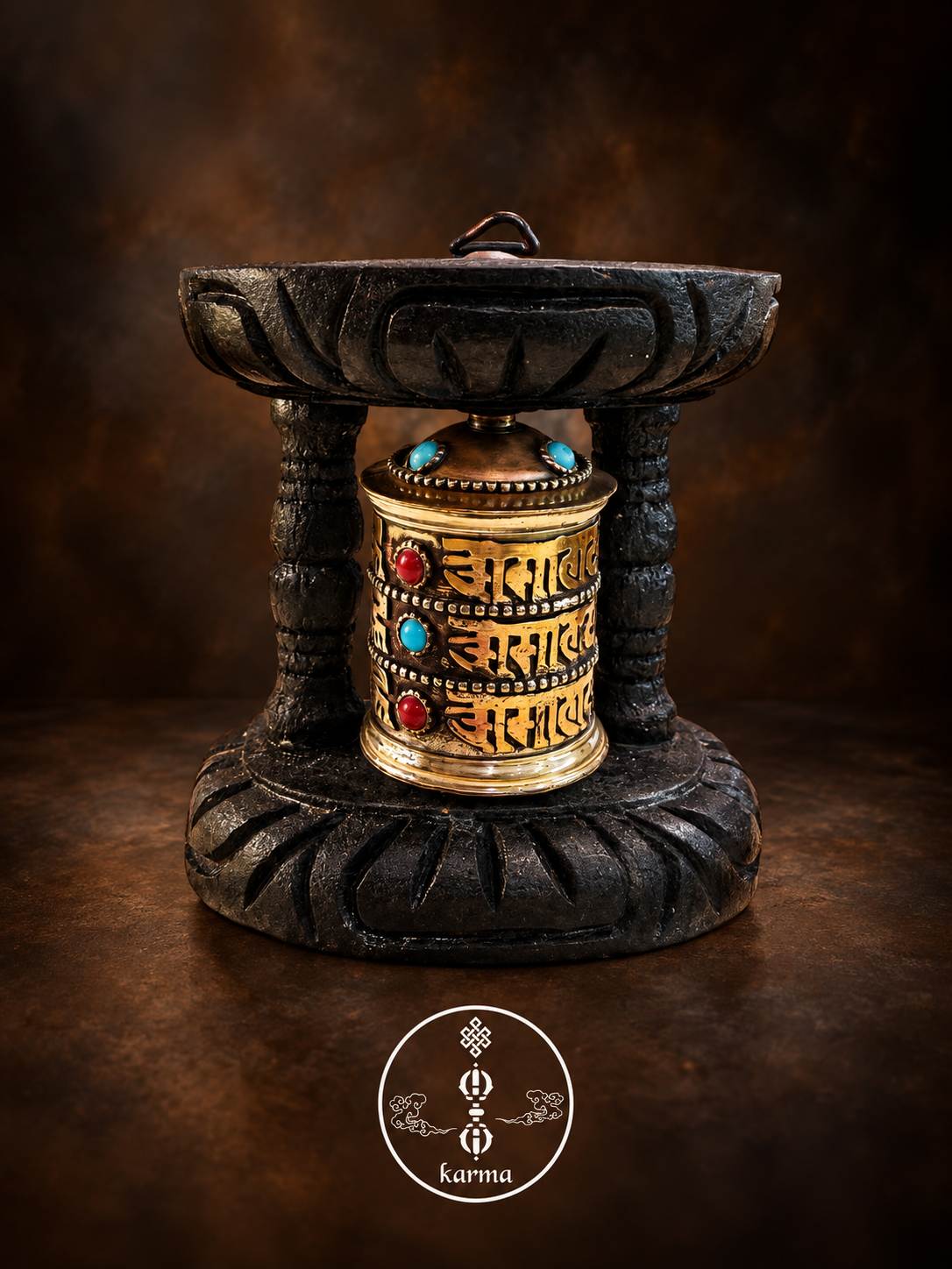 Ruota di Preghiera Tibetana da Parete – Mantra Sacro Om Mani Padme Hum