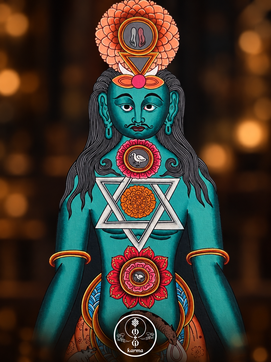 Dipinto dei Sette Chakra – Arte Sacra Nepalese Dipinta a Mano