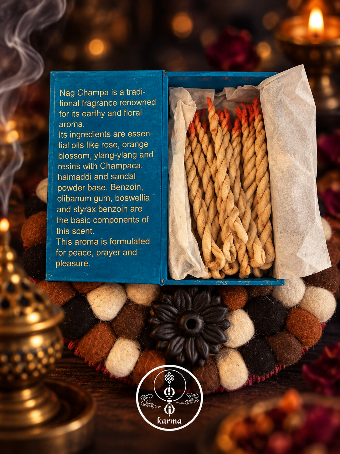 Incenso Nag Champa in Corda – Artigianale, Prodotto in Nepal | Fragranza Spirituale Himalayana