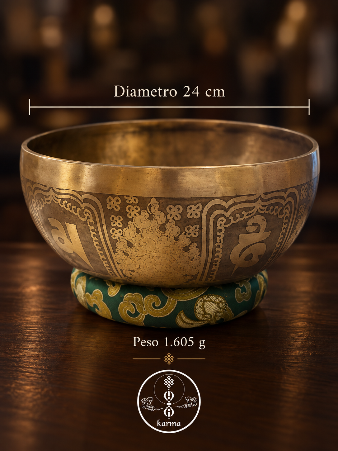 Campana tibetana battuta a mano – Re♯ (D♯) 154,3 Hz
