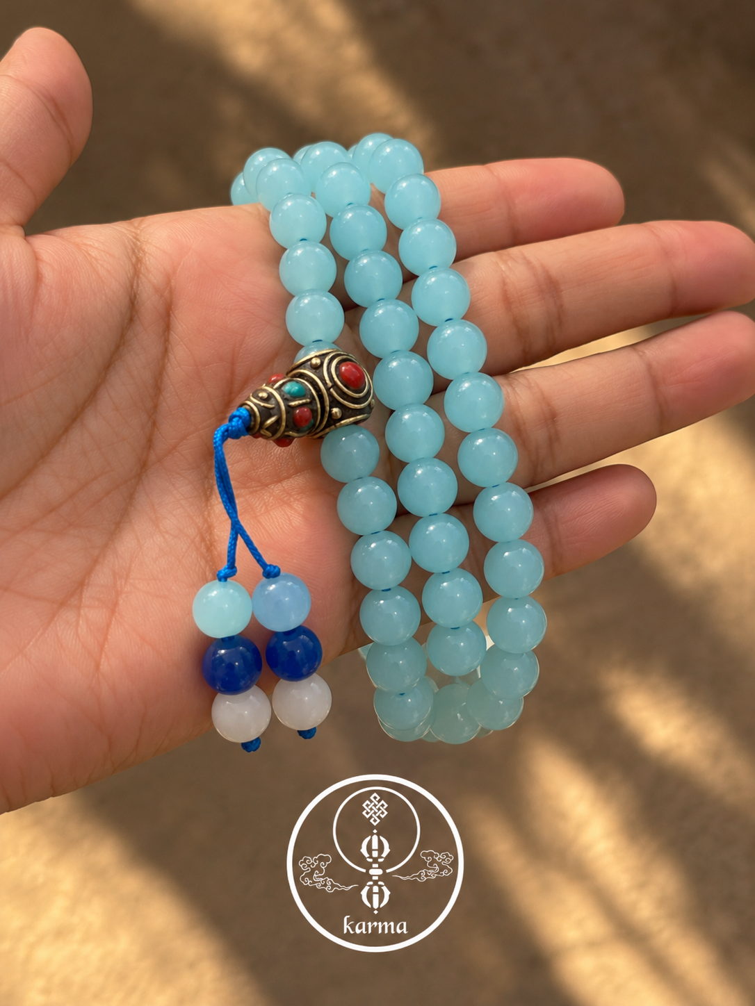 Mala in Agata Azzurra – 108 Perle