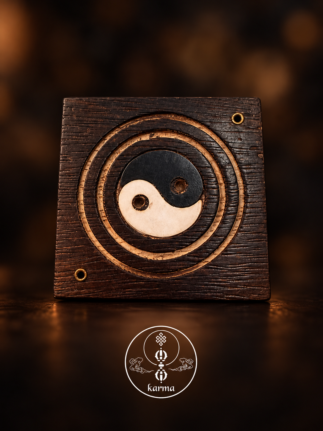 Portaincenso in Legno Yin Yang