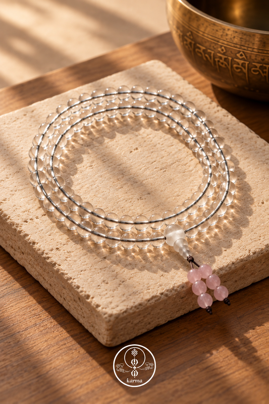 Mala in cristallo bianco – 108 grani